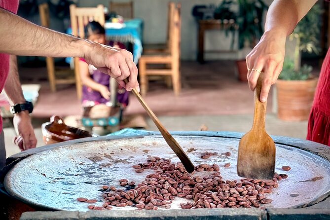 Flavors and landscapes Boil water Mezcal Textiles and Cooking - Santiago Matatlán mezcal factory: agave years, stone ovens, tahona grinding