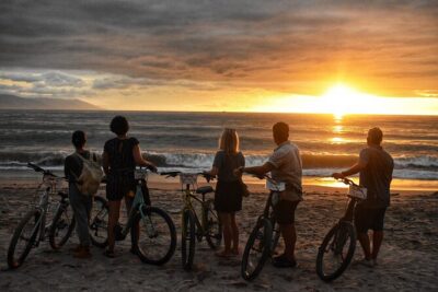 Tequila and Tacos Sunset Bike Tour - The bike route: Malecón boardwalk to Parroquia in the late afternoon