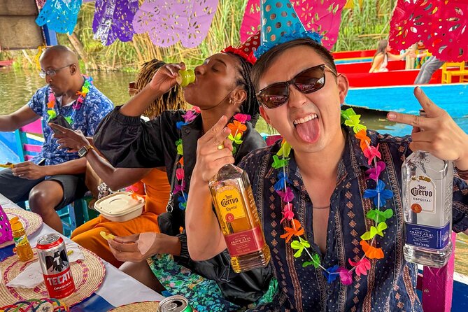 Xochimilco All Inclusive Experience Tequila and Mezcal with Culture - Stop 1 at Canal de Nativitas: welcome toast, unlimited tequila, and group games